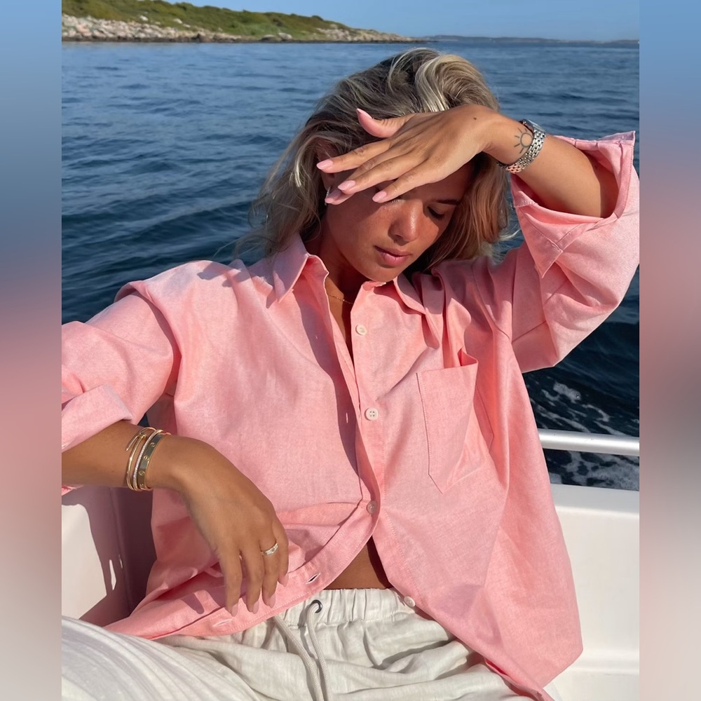 Djerf Avenue Breezy Shirt Apricot